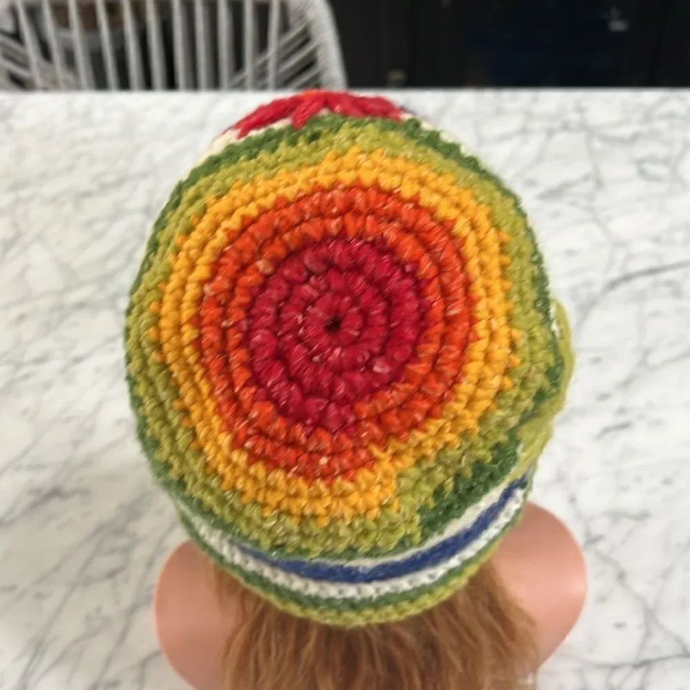 Handmade Rasta Floral Colorful Beanie OS - Picture 3 of 7